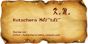Kutschera Máté névjegykártya